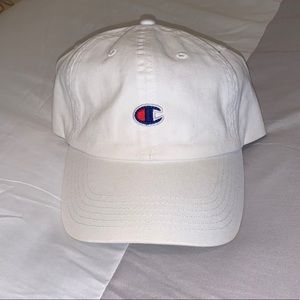 White adjustable Champion dad hat